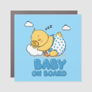 Cute Sleeping Baby Chick 'Baby on Board' Car Sign