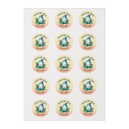 Cute Sleeping Baby Dewdrop Baby Shower Welcome Edible Frosting Rounds (Sheet)