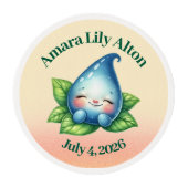 Cute Sleeping Baby Dewdrop Baby Shower Welcome Edible Frosting Rounds (Front)