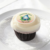 Cute Sleeping Baby Dewdrop Baby Shower Welcome Edible Frosting Rounds (Cupcake)