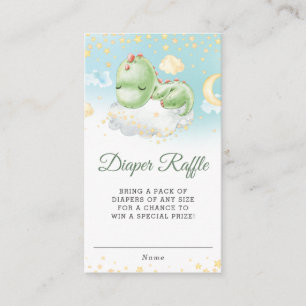 Cute Sleeping Baby Dinosaur Shower Diaper Raffle Enclosure Card