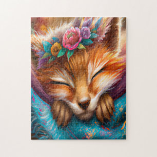 Cute Sleeping Baby Fox Jigsaw Puzzle