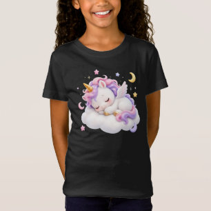 Cute Sleeping Baby Unicorn Design T-Shirt