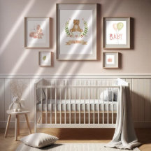 Cute Sleeping Bear Childs Nursery Wall Art Décor