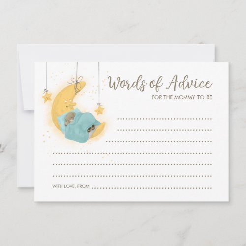 Cute Sleeping Bear Moon Words of Advice Cards