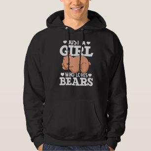 Cute Sleeping Brown Bear Forest Animal Women Girls Hoodie