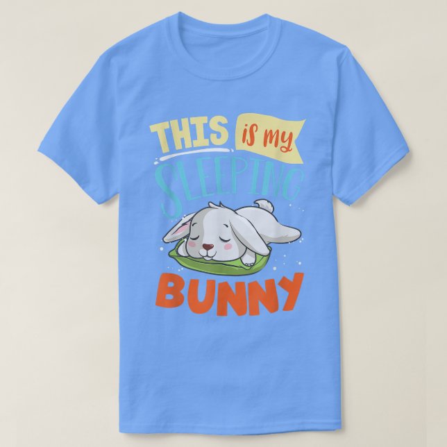 Cute Sleeping Bunny Graphic Women Men Kids Rabbit  T-Shirt (Design Front)