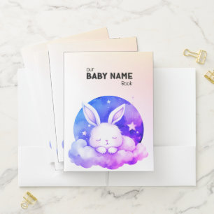 Cute Sleeping Bunny Pocket Folder