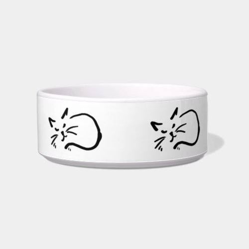 Cute sleeping cat bowl