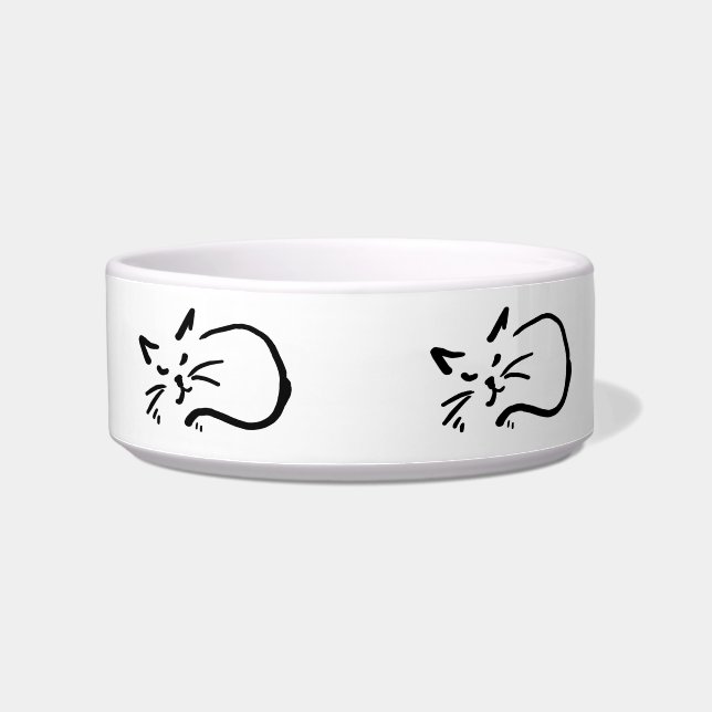 Cute sleeping cat bowl (Left)