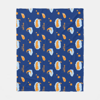 Cute sleeping cat on a cloud, sweet dreams fleece blanket