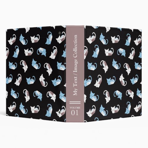 Cute sleeping cat pattern 3 ring binder