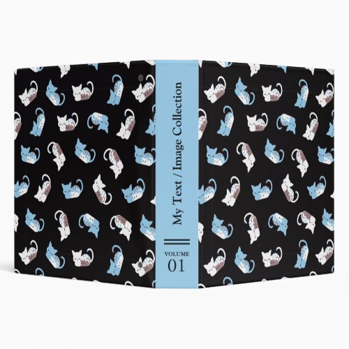 Cute sleeping cat pattern 3 ring binder