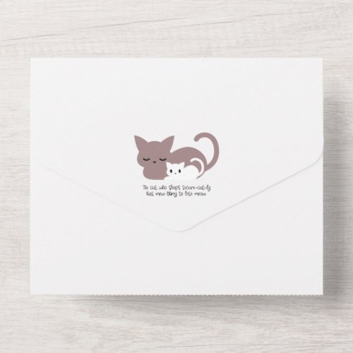 Cute sleeping cat pattern II All In One Invitation