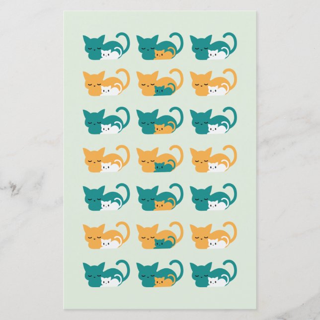 Cute sleeping cat pattern III (Front)