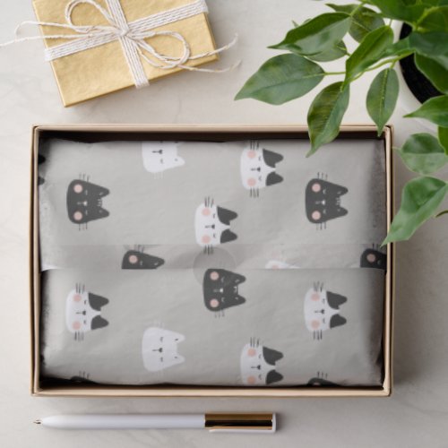 Cute Sleeping Cats Seamless Pattern Tissue Paper