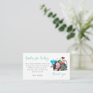 Cute Sleeping Cow Books For Baby Shower Enclosure Card