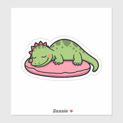 Cute Sleeping Dinosaur Lazy Kawaii Dino Cartoon Sticker