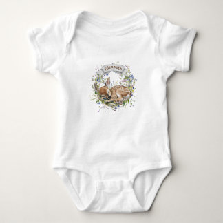 Cute Sleeping Doe First Birthday Girl Baby Shower Baby Bodysuit