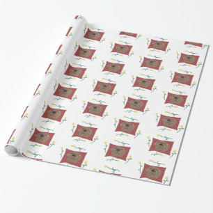 Cute sleeping dog wrapping paper