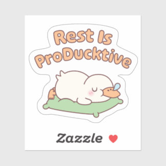Cute Sleeping Duck Rest Is Producktive Funny Sticker