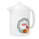 Cute Sleeping Fox Christmas Teapot