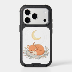 Cute Sleeping Fox on Quilt under Crescent Moon AI iPhone 17 Pro Case
