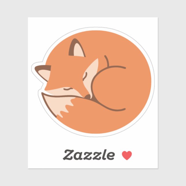 Cute Sleeping Fox Sticker (Sheet)