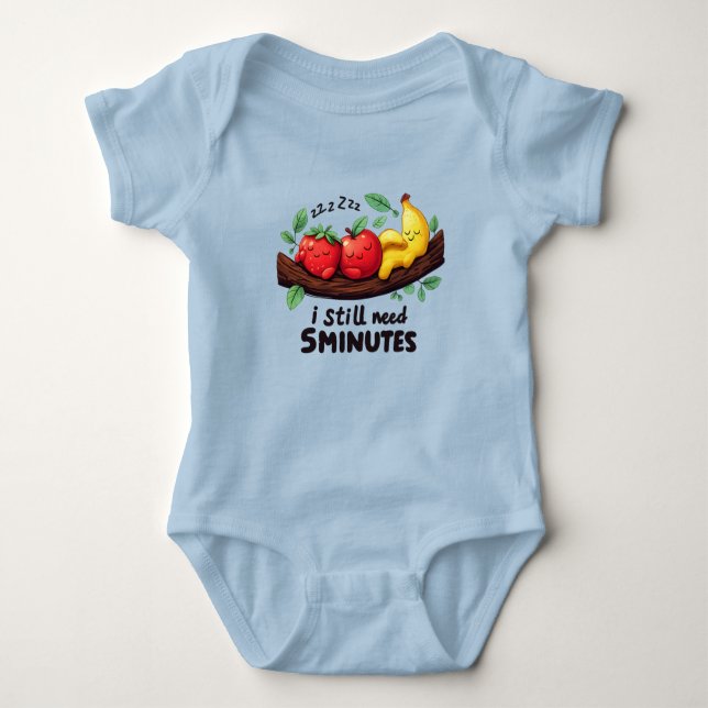 Cute Sleeping Fruits Baby Bodysuit (Front)