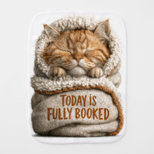 Cute Sleeping Ginger Kitten Swaddled in Blanket