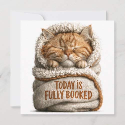 Cute Sleeping Ginger Kitten Swaddled in Blanket