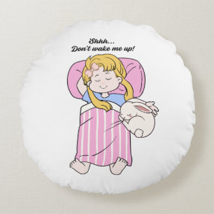 Cute Sleeping Girl Throw Pillow