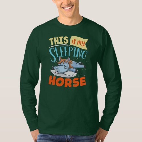 Cute Sleeping Horse Graphic Women Men Kids Horse T_Shirt
