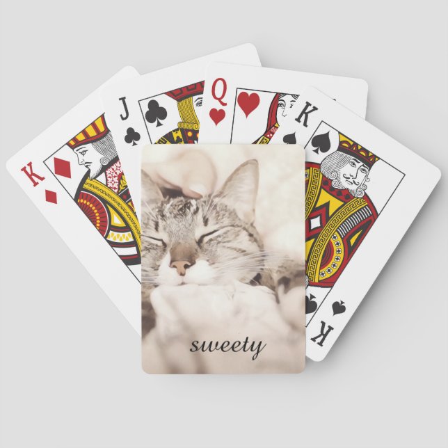 Cute Sleeping Kitten  Poker Cards (Back)
