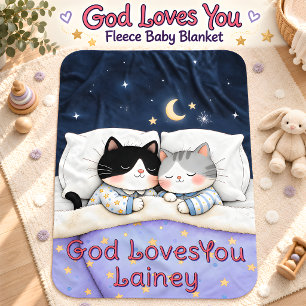 Cute Sleeping Kittens Custom Baby Fleece Blanket