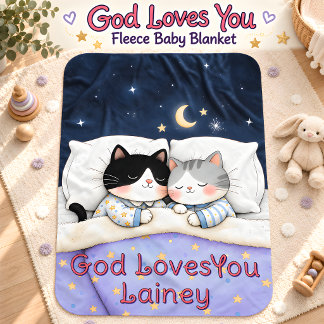 Cute Sleeping Kittens Custom Baby Fleece Blanket