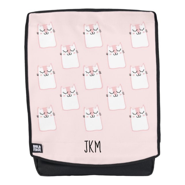 Cute Sleeping Kitty Cat Pattern Custom Backpack (Front)