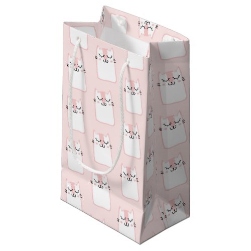 Cute Sleeping Kitty Cat Pattern Small Gift Bag