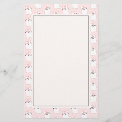 Cute Sleeping Kitty Cat Pattern Stationery