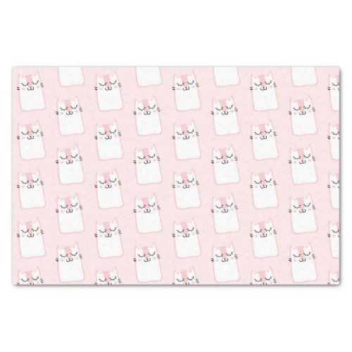 Cute Sleeping Kitty Cat Pattern Tissue Paper