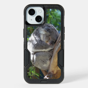 Cute Sleeping Koala in Tree iPhone 15 Case