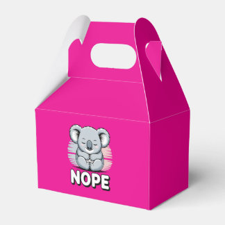 Cute Sleeping Koala “Nope” Funny Cartoon Favor Boxes
