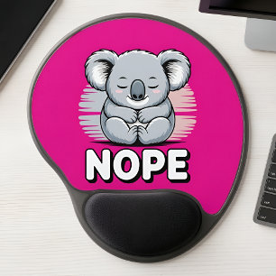Cute Sleeping Koala “Nope” Funny Cartoon Gel Mouse Pad