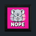 Cute Sleeping Koala “Nope” Funny Cartoon Gift Box<br><div class="desc">This cute sleeping koala with the funny word “Nope” creates a playful and relatable design that many people will love. The adorable kawaii-style koala sits peacefully with closed eyes, giving a calm but humorous vibe that perfectly matches the bold “Nope” message. Perfect for animal lovers, koala fans, and anyone who...</div>