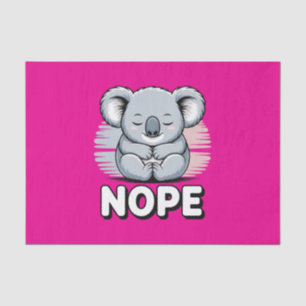 Cute Sleeping Koala “Nope” Funny Cartoon Tissue Paper