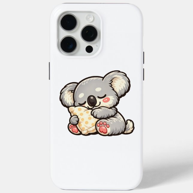 Cute Sleeping Koala with Pillow Case-Mate iPhone Case (Back)