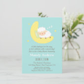 Cute Sleeping Lamb Baby Shower Party Invitations (Standing Front)