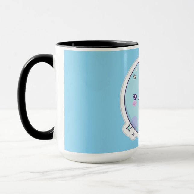 Cute Sleeping Moon and Star Kawaii Baby Nursery Mu Mug (Left)