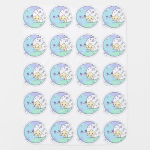 Cute Sleeping Moon and Star Pattern Baby Blanket