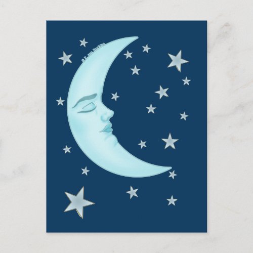 Cute Sleeping Moon Postcards